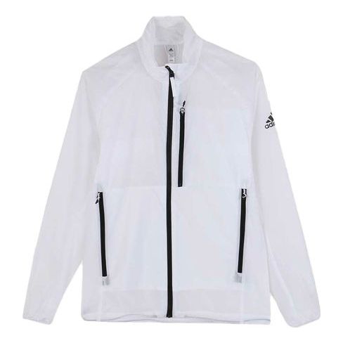 adidas Outdoor Sports Training Stand Collar Jacket White EH3952