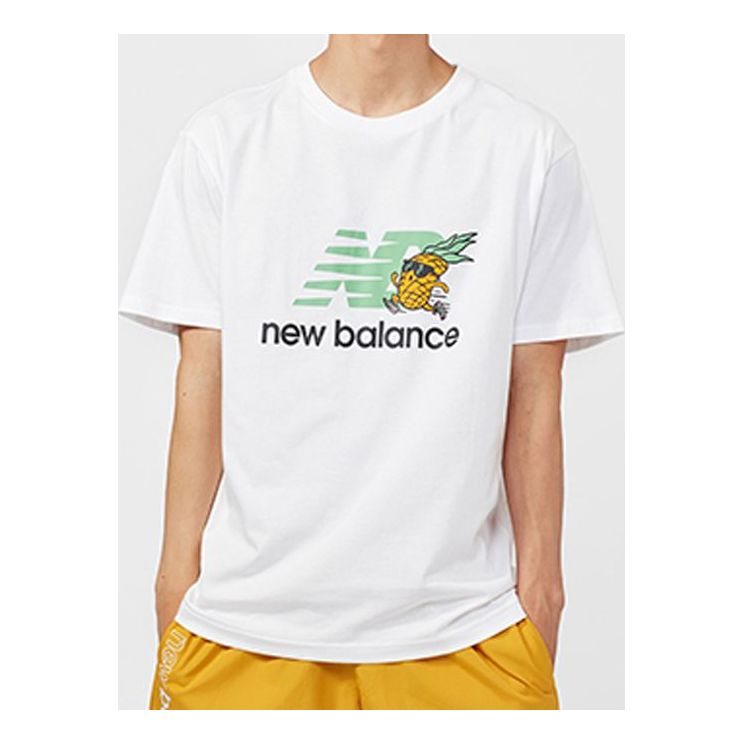 New Balance Men's New Balance Cartoon Printing Short Sleeve White AMT01576-WT