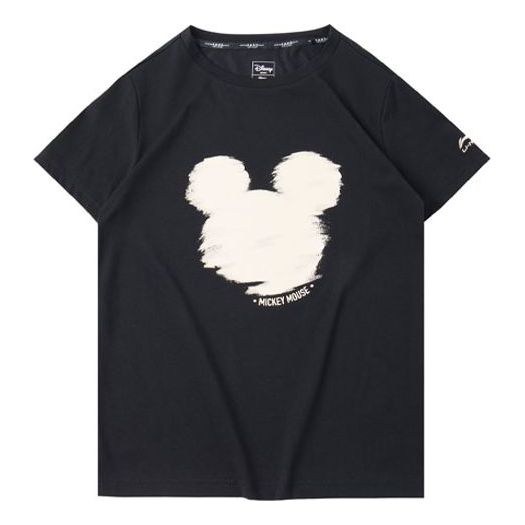 (WMNS) Li-Ning x Disney Crossover Mickey Avatar Printing Short Sleeve 'Black' AHSQ144-1