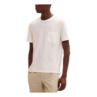 Men's HERMES SS21 Pocket Round Neck Pullover Short Sleeve White H157900HA903