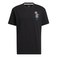 adidas neo x Keith Haring Crossover Cartoon Earth Pattern Printing Short Sleeve Black HD7269