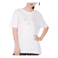 (WMNS) Nike logo Printing Casual Sports Short Sleeve White CW2857-101