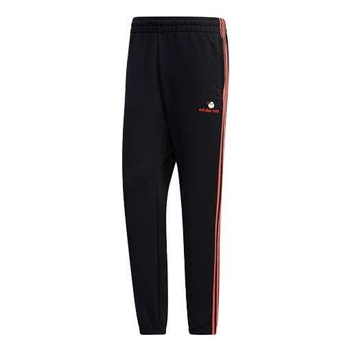 adidas neo logo Printing Casual Loose Bundle Feet Sports Pants Black GP5819