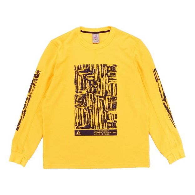 Nike LS ACG Waffle Printing Long Sleeves Yellow BQ3450-728