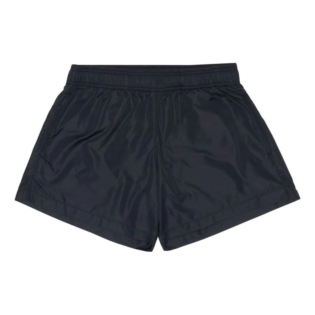 Men's Off-White FW22 Logo Printing Elastic Waistband Straight Casual Shorts Version Black OMFA003S22FAB0071001