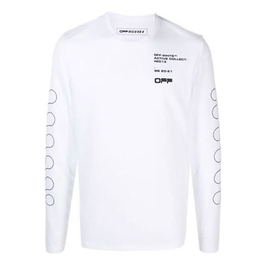 Off-White SS21 Logo Pattern Printing Long Sleeves Slim Fit Version White OMVB013V21FAB0020110