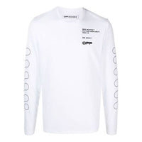 Off-White SS21 Logo Pattern Printing Long Sleeves Slim Fit Version White OMVB013V21FAB0020110