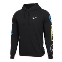 Nike Smiling Face Printing hooded Pullover Sports Black CI1975-010