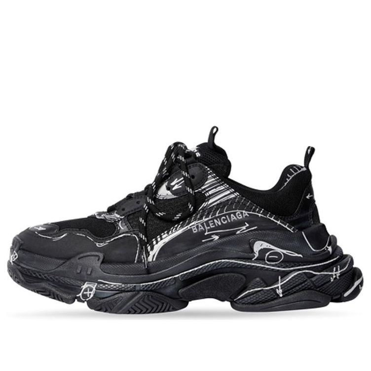 (WMNS) Balenciaga Triple S Sneakers 'Black' 524039W3SRB1090