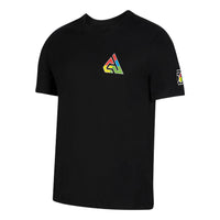 Nike Back Logo Pattern Printing Round Neck Casual Short Sleeve Black DV5366-010