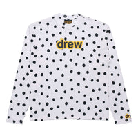 Drew House SS21 Secret ls Tee polka dots Alphabet Long Sleeves Unisex White DR-SS21-32