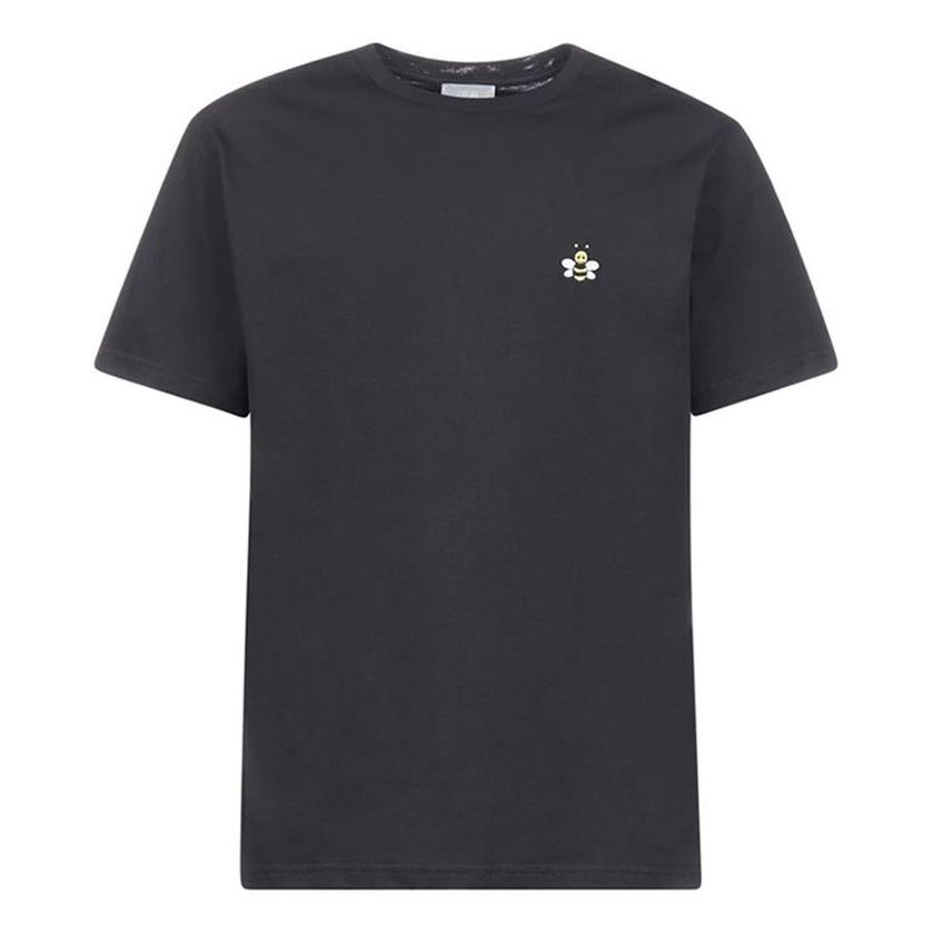 Men's DIOR FW21 Small Bee Embroidered Short Sleeve Black T-Shirt 923J611-W6041-982