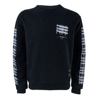 Men's Off-White Loose Casual Round Neck Pullover Printing Black OWBA25E19E30004IW