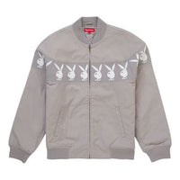 Supreme SS19 Supreme x Playboy Crew Jacket Grey SUP-SS19-499