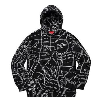 Supreme SS19 Gonz Embroidered Map Hooded Sweatshirt Black SUP-SS19-656