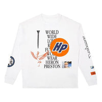 Men's HERON PRESTON Logo Pattern Printing Long Sleeves Pullover White HMAB015F20JER0020110