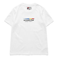 FILA FUSION Alphabet Printing Knit Sports Short Sleeve White T11W121101F-WT