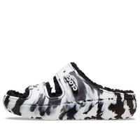 Crocs Classic Cozzzy Marbled Sandals 'Black White' 207907