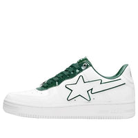 (WMNS) A BATHING APE Bape Sta Leather Low 'White Green' 1J30-291-017-GREN