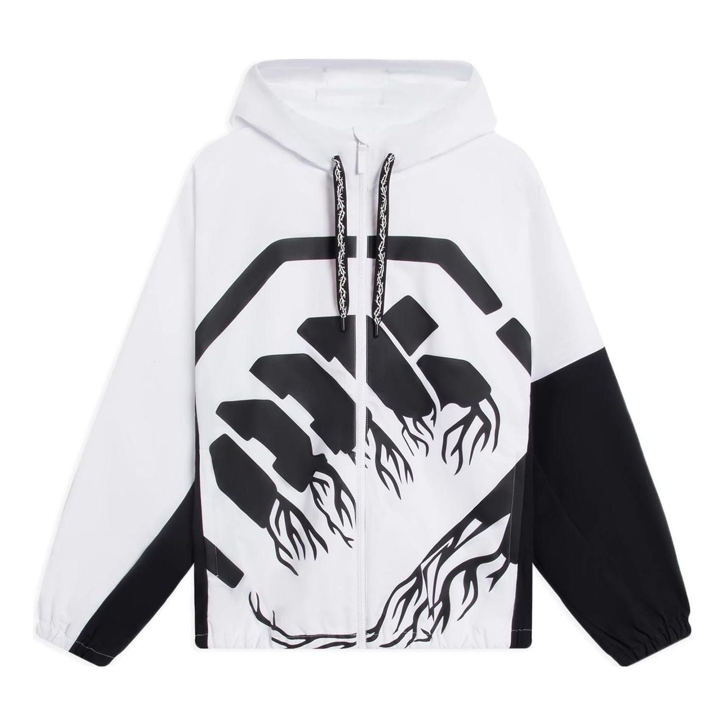 Li-Ning BadFive Big Logo Full Zip Hooded Jacket 'White Black' AFDS569-6