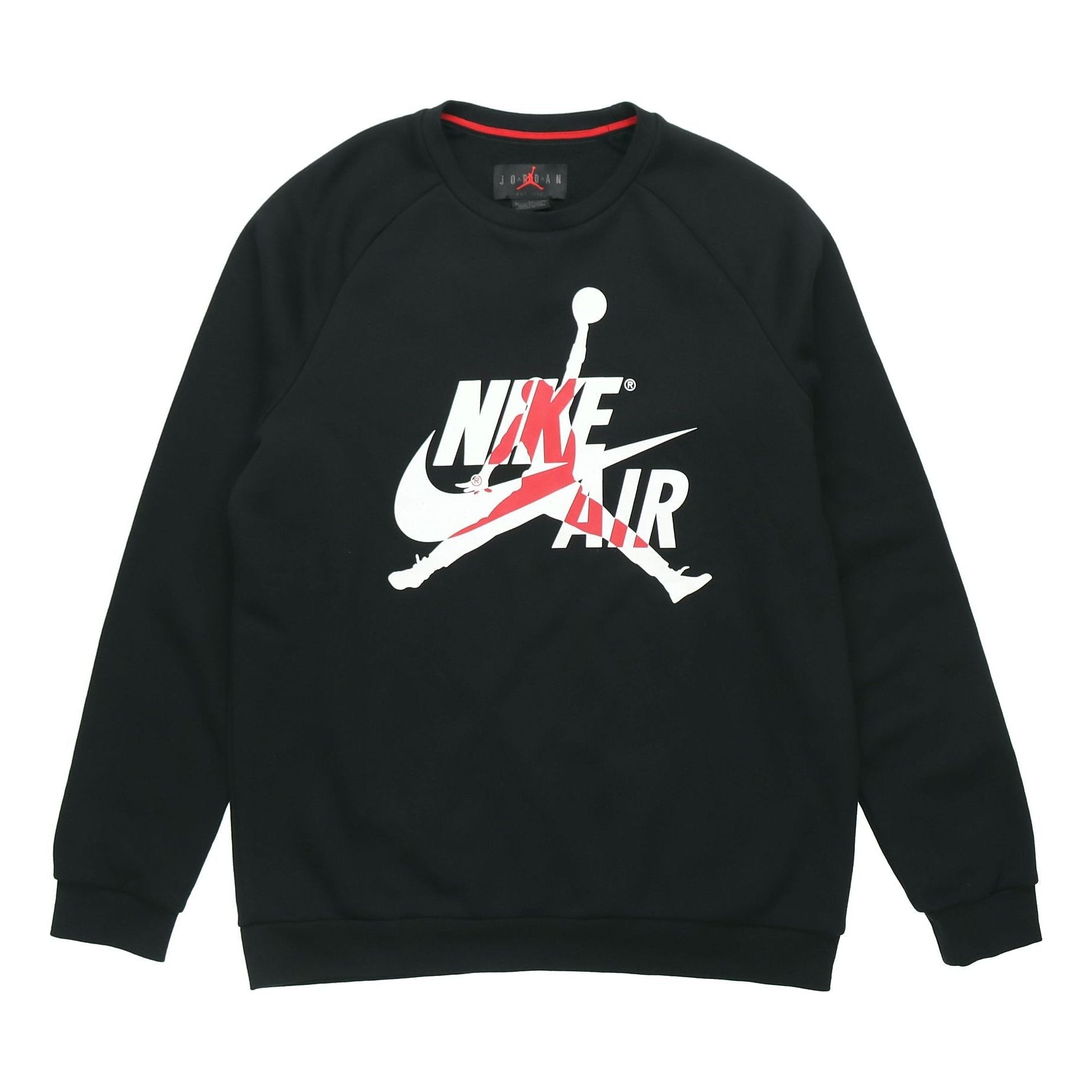 Men's Jordan Air Flying Man Printing Knit Round Neck Pullover Black BV6007-010