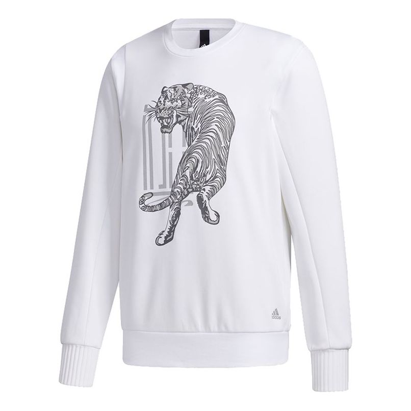 adidas WJ GFX SWT Sports Round Neck Pullover White GF4041