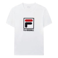 FILA Alphabet Logo Printing Cotton Sports Short Sleeve White F51M018106F-WT