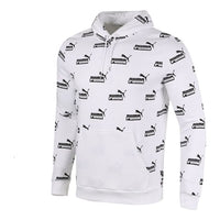 PUMA Logo Printed Casual Sports Hooded Sweater Men's White 588803-02