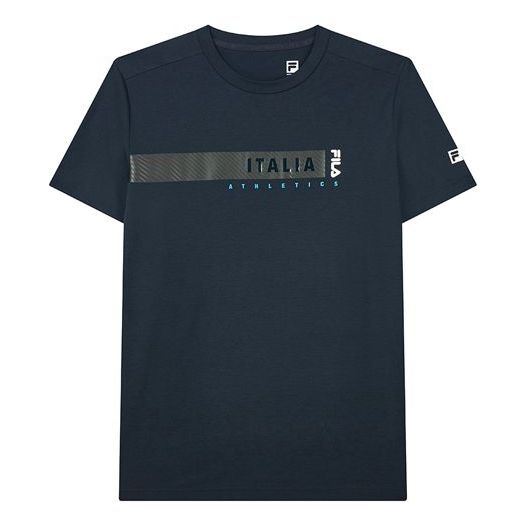 FILA Alphabet Printing Sports Round Neck Short Sleeve Blue A11M131124F-NV