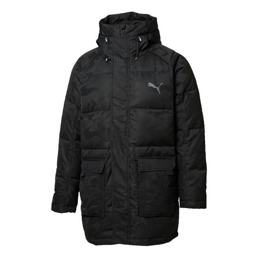PUMA Hoodie Down Coat Solid Jacket 'Black' 581641-01