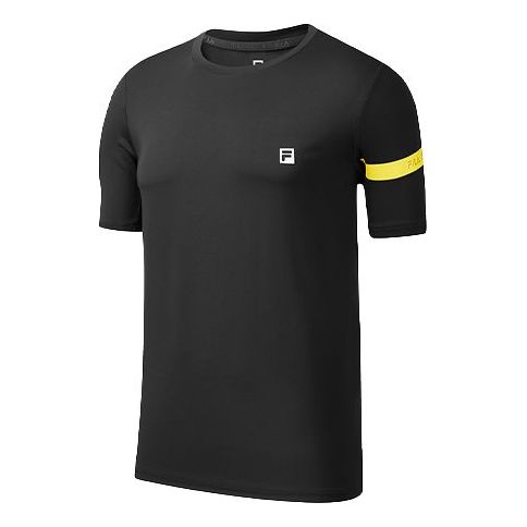 FILA Yellow Stripe Short Sleeve Black A11M021102F-BK