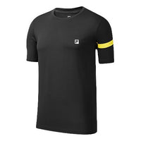 FILA Yellow Stripe Short Sleeve Black A11M021102F-BK