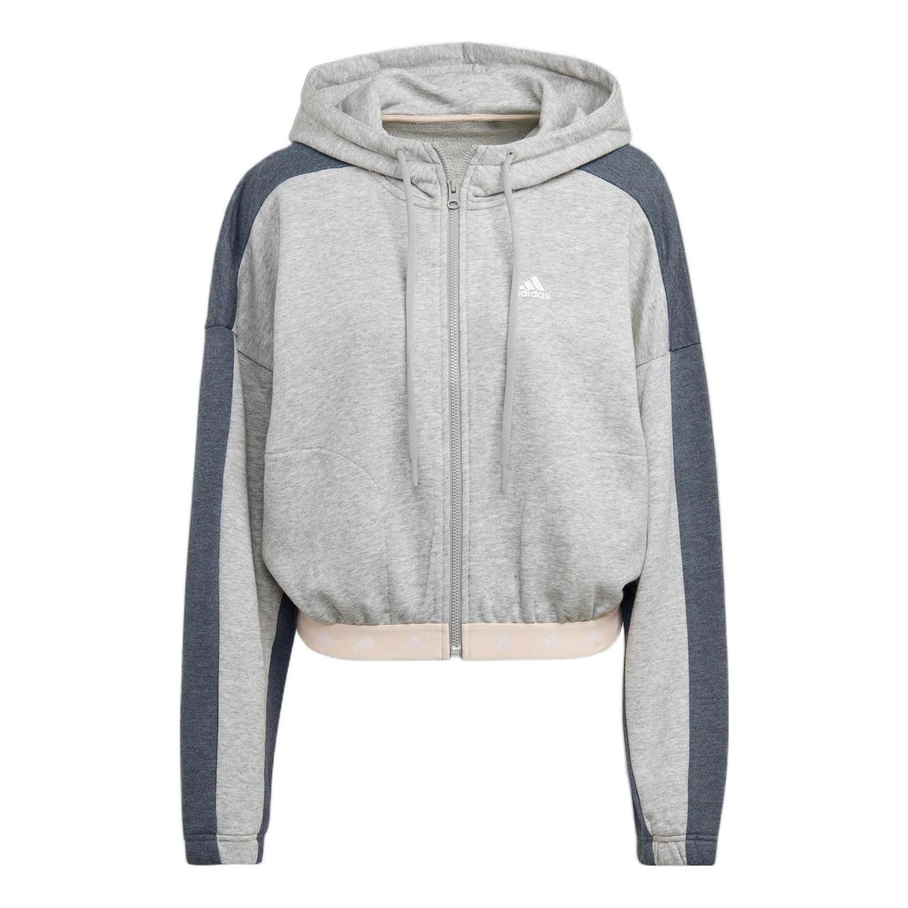 (WMNS) adidas Hyperglam French Terry Hooded Jacket Asia Sizing 'Grey' HZ9668