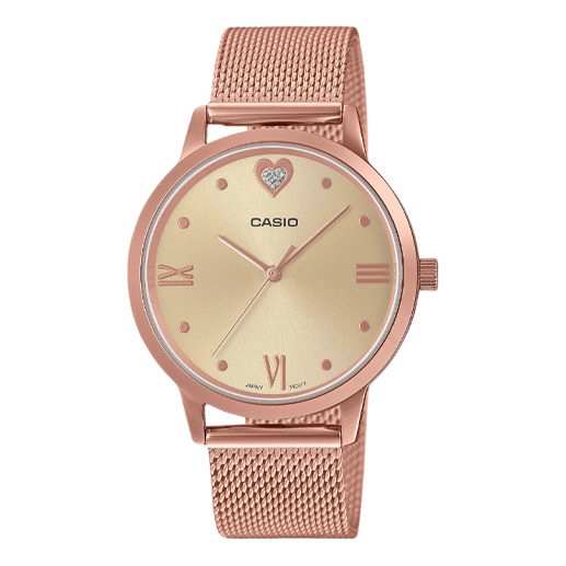 CASIO Stylish Simplicity Waterproof Pink Metallic Strap Watch LTP-2022VMPG-9C