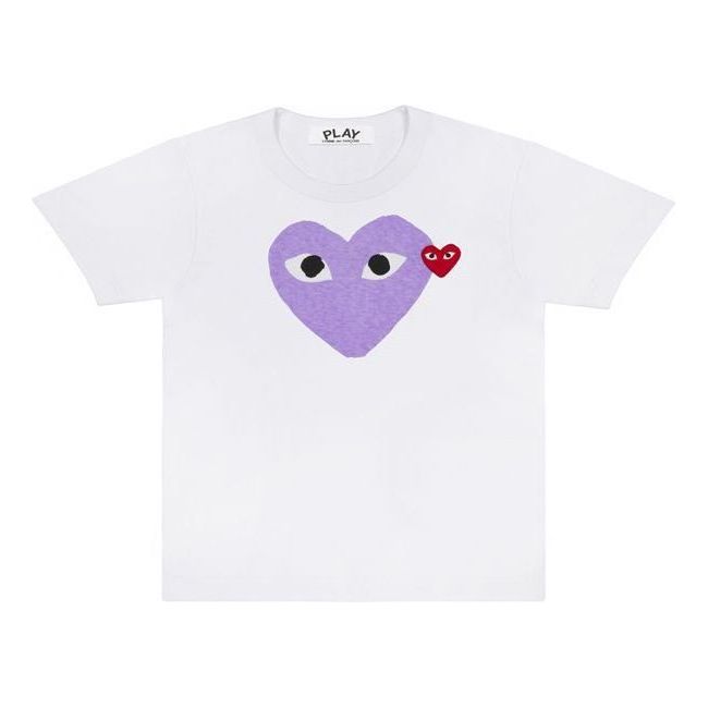 (WMNS) COMME des GARCONS FW25 PLAY Colored Heart Tee 'White' AZ-T105-051-1