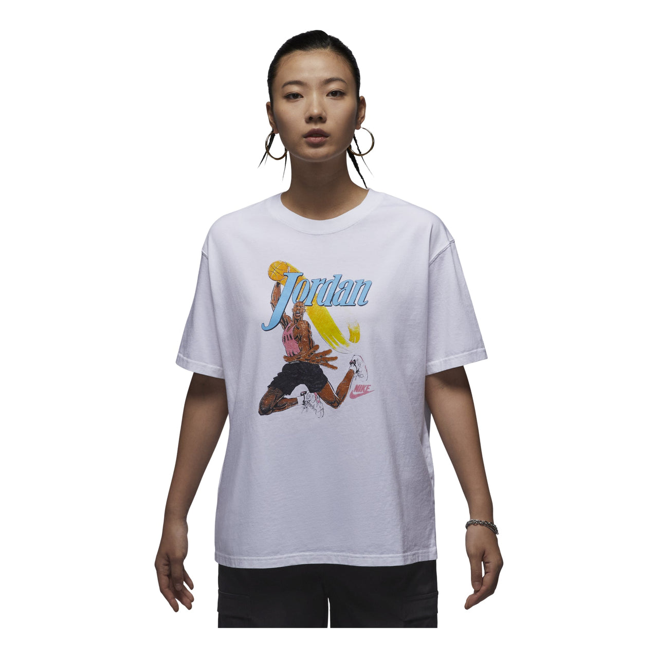 (WMNS) Air Jordan Graphic T-shirt Asia Sizing 'White' FV7123-100