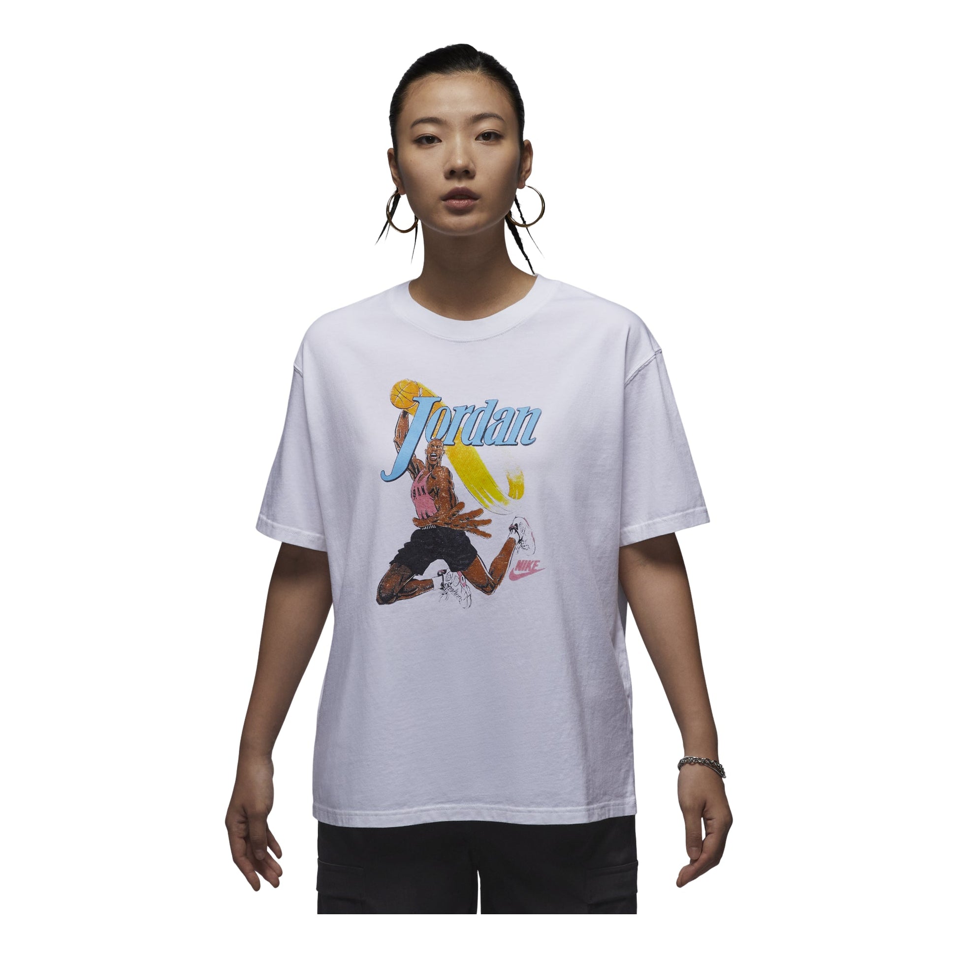 (WMNS) Air Jordan Graphic T-shirt Asia Sizing 'White' FV7123-100