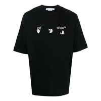 Men's Off-White FW22 Logo Printing Round Neck Short Sleeve Black T-Shirt OMAA119C99JER0031001
