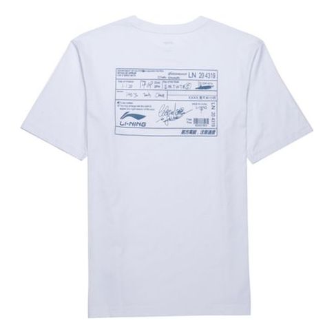 Li-Ning Sports Fashion Series Printing Round Neck Short Sleeve White AHSQ313-2