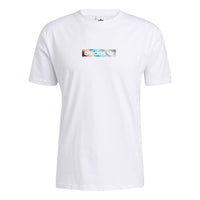 adidas originals Summer Box Line Back Printing Sports Short Sleeve White H31311