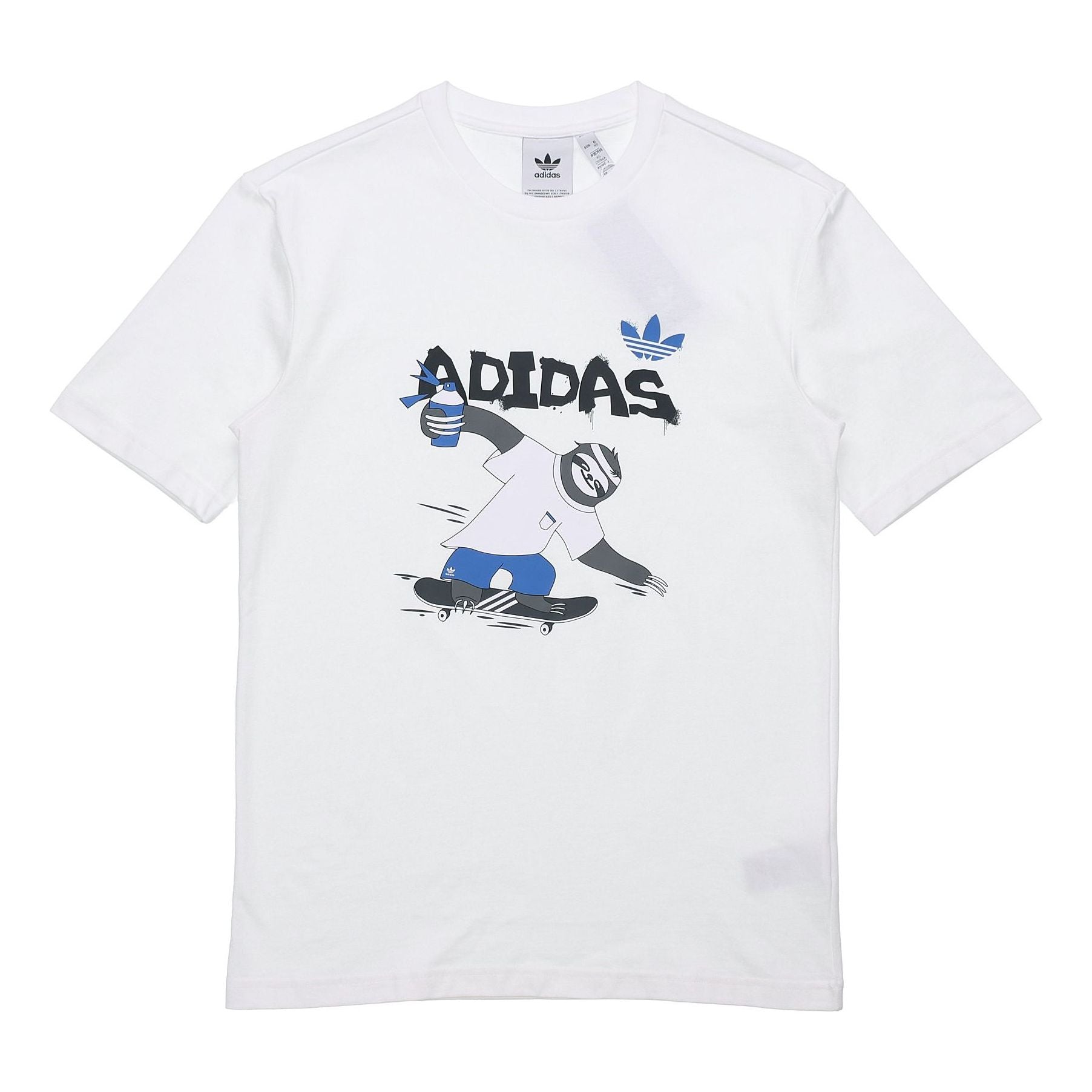 adidas originals Cartoon Printing Round Neck Short Sleeve White HB2740
