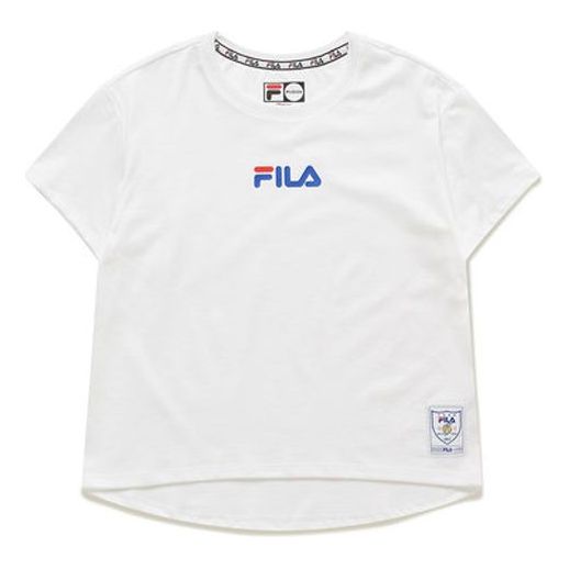 (WMNS) FILA FUSION Minimalistic logo Short Sleeve White T11W022107F-WT