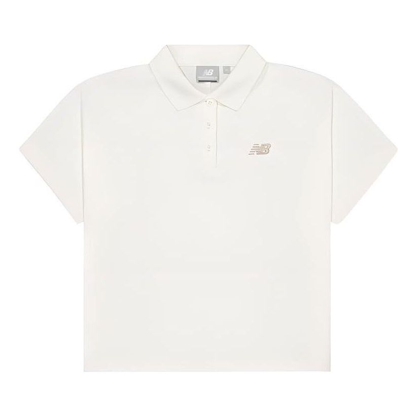 (WMNS) New Balance Short Sleeve Polo Asia Sizing 'Ivory' NFE21032-IV