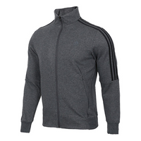 adidas Stripe Printing Knit Sports Jacket Gray DW4599