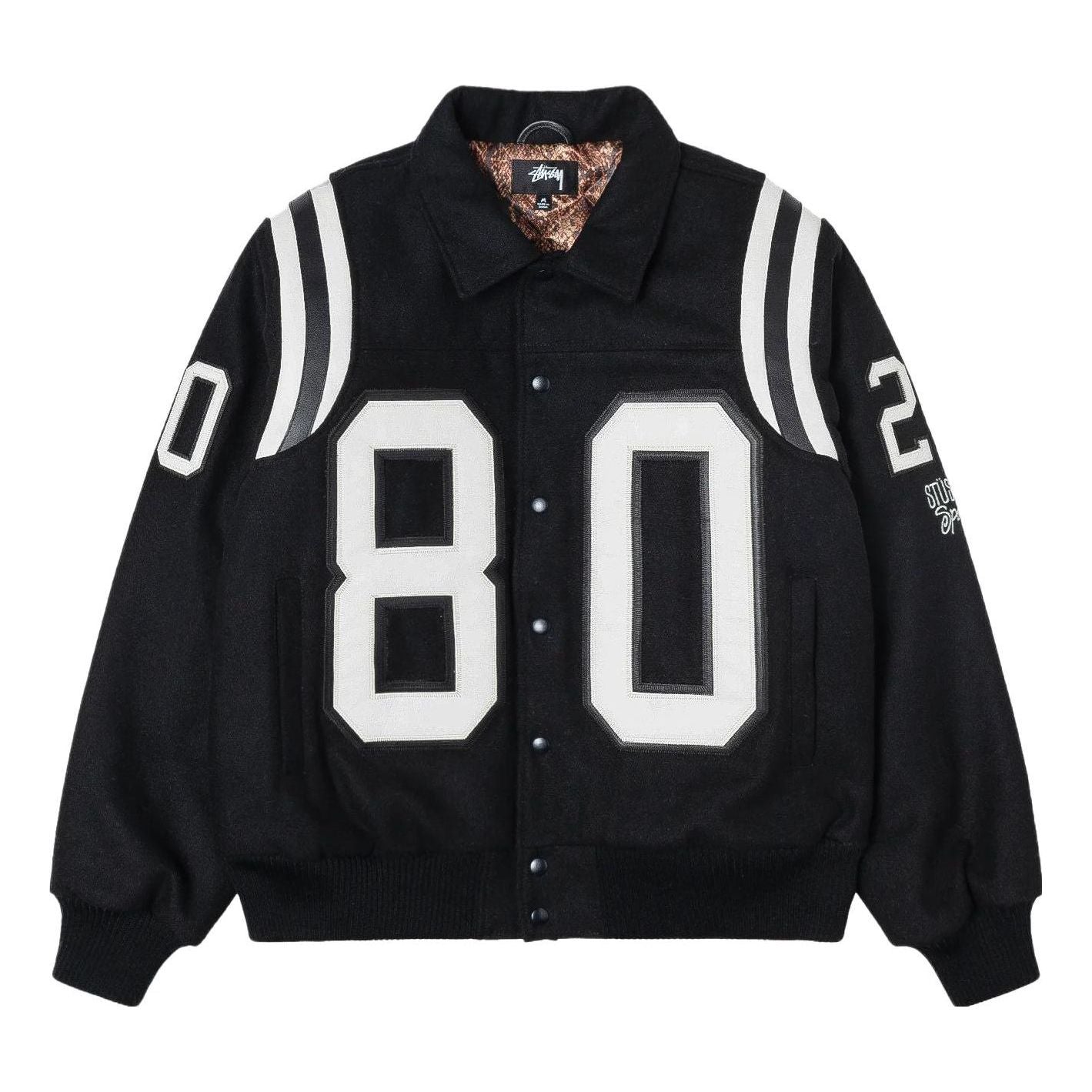 Stussy 80 Wool Varsity Jacket 'Black' 115713