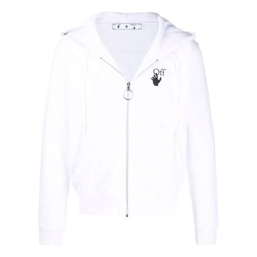 Men's Off-White Logo Printing Zipper White OMBE001F21FLE0080184