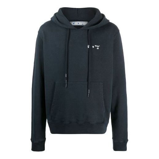 Off-White FW20 Logo Printing Loose Hooded Pullover Men Grey OMBB034E20FLE0014501