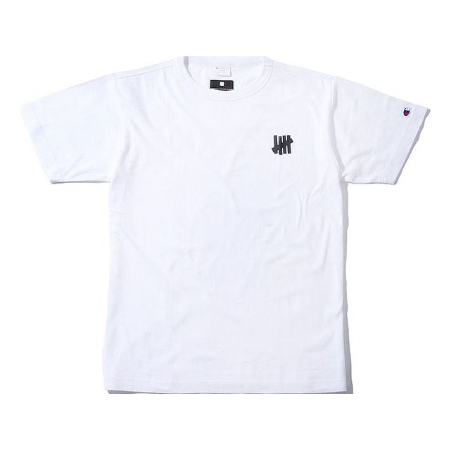 UNDEFEATED X Champion Crossover Version Short Sleeve Cuff Embroidered champion logo Unisex White C8-P369-WH