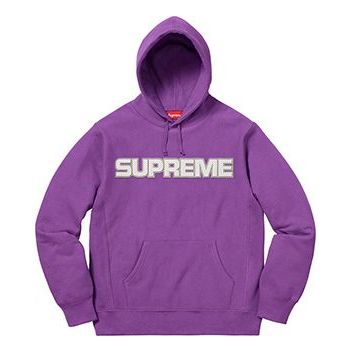 Supreme FW18 Perforated Leather Hooded Sweatshirt Violet SUP-FW18-123