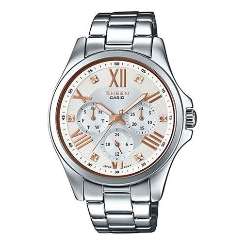 CASIO SHEEN Champagne Watch Dial Silver Strap  Silver Analog SHE-3806D-7B